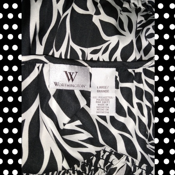WORTHINGTON black & white blouse - Picture 2 of 3